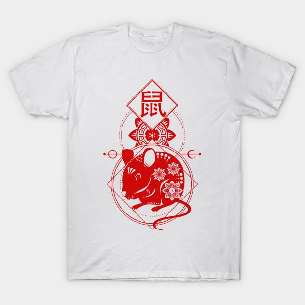 Chinese, Zodiac, Rat, Astrology, Star sign T-Shirt by Strohalm